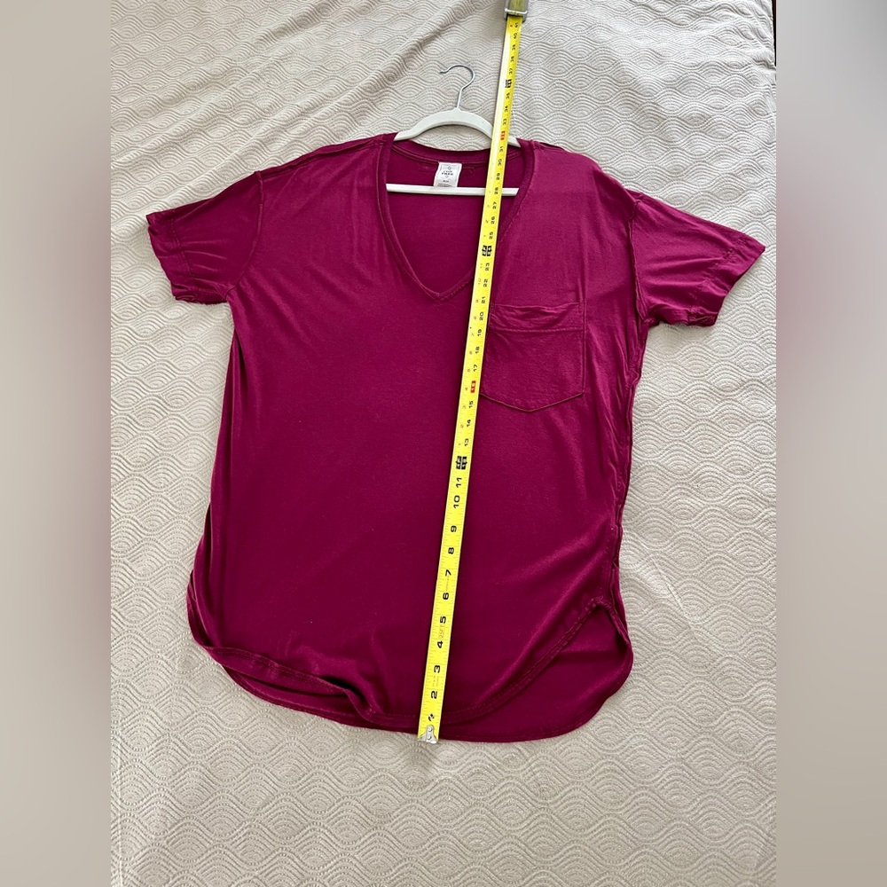 🆕 Free People t shirt in dark red size XS - Picture 4 of 8